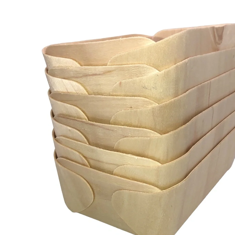 Set of 6 Farmstand & Farmer's Market Wooden Fiber Container Storage Baskets